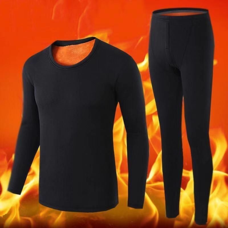 Winter Men'S Thermal Underwear Men'S Fleece-Lined Thickened Warm Clothes For Young Couple Suit Men'S Autumn Clothes And Trousers Workers - Image 4